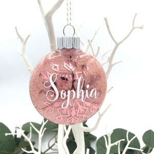 Personalized Ornament Gift. Snowflake Personalized Handcrafted Christmas Ball.