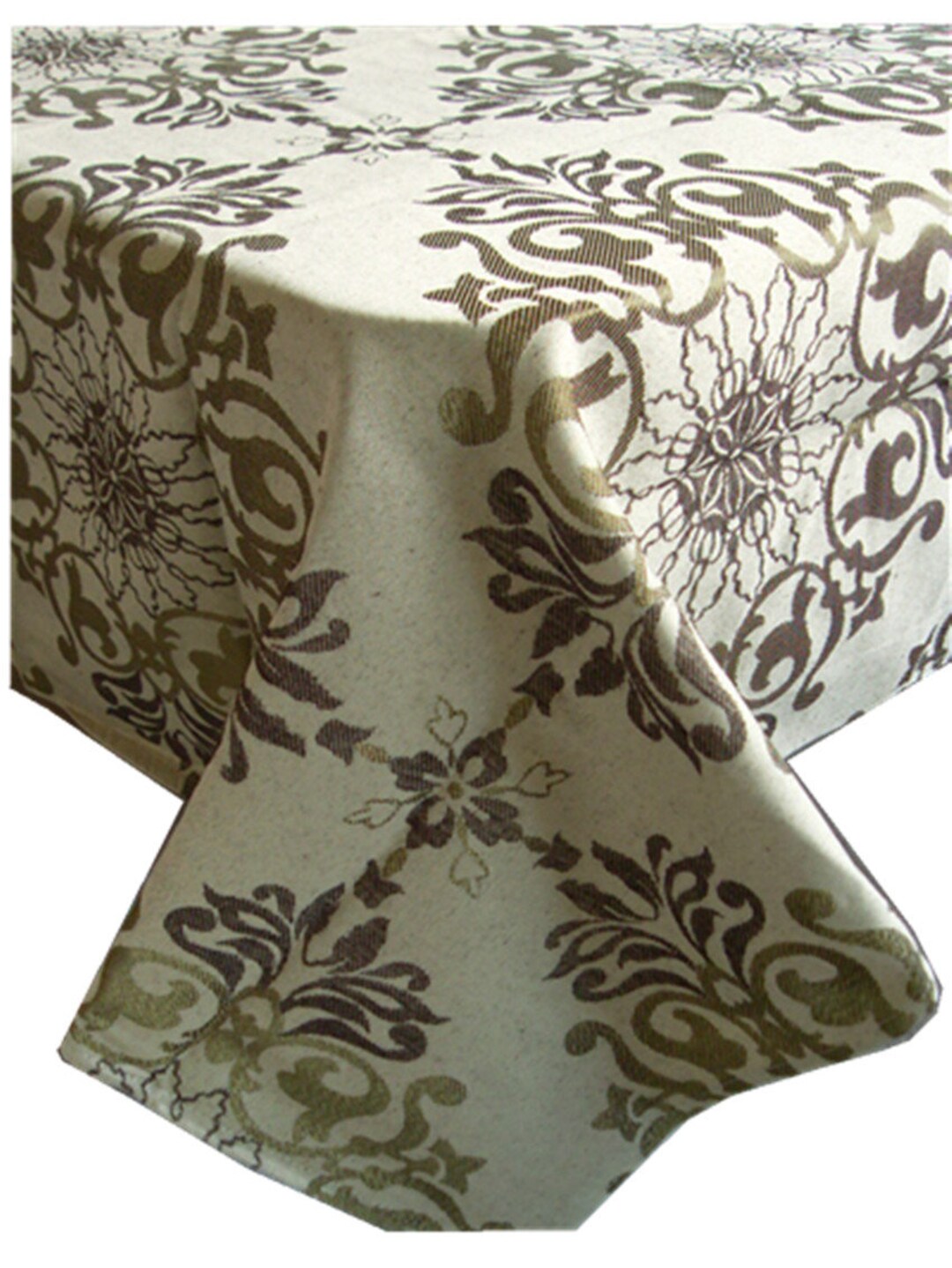 Elegance Jacquard Fabric Holiday Table Cover Polyester Tablecloths Gold