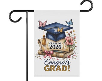 ¡Felicitaciones a la promoción de 2026! Bandera de jardín / Pancarta de jardín
