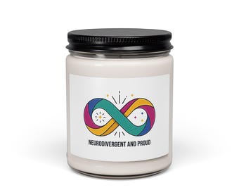 Vela Neurodivergente y Orgullosa, Frasco de Soja / Orgullo Autista, Apta para Personas con Sensibilidad Sensorial