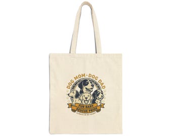 Bolso de mano para mamás y papás perrunos, bolso de lona con diseño de rescate animal, regalo para dueños de mascotas.