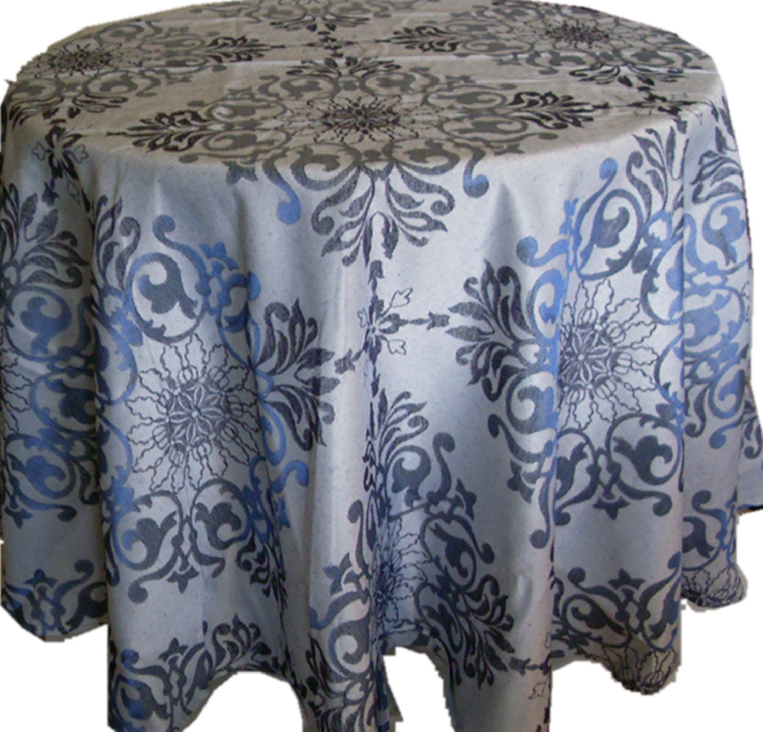 Elegance Jacquard Fabric Holiday Table Cover Polyester Textured