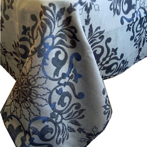 Elegance Jacquard Fabric holiday Table Cover Polyester Textured Tablecloths Blue Color Various Sizes by DIRECT2HOME NEW