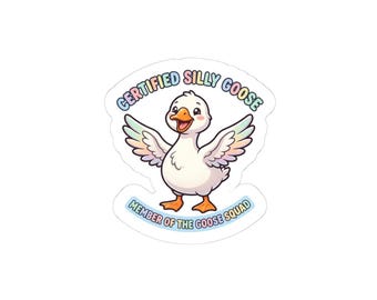 Pegatinas troqueladas certificadas de Silly Goose / animal gracioso, meme sano