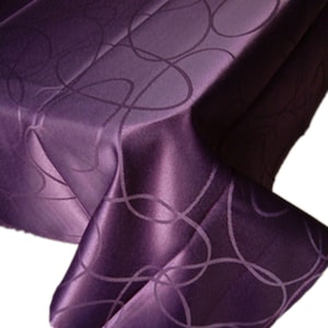 52&quot; x 52&quot; Square Polyester Woven Fabric Tablecloth Dark Purple Color New