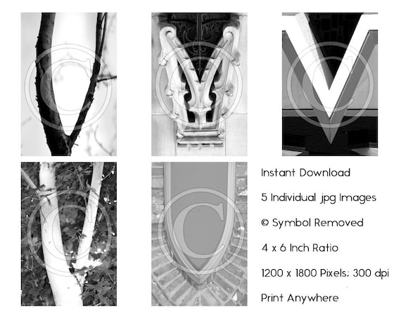 Letter V Only 44 Cents Each Instant 4x6 Letter Art Jpeg Etsy