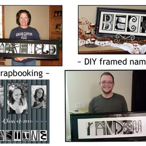 5 x 7 Alphabet Photography DESCARGAR - Imágenes en blanco y negro - Crear arte personalizado de letras de apellido de bricolaje con fotos del alfabeto jpeg de 5x7