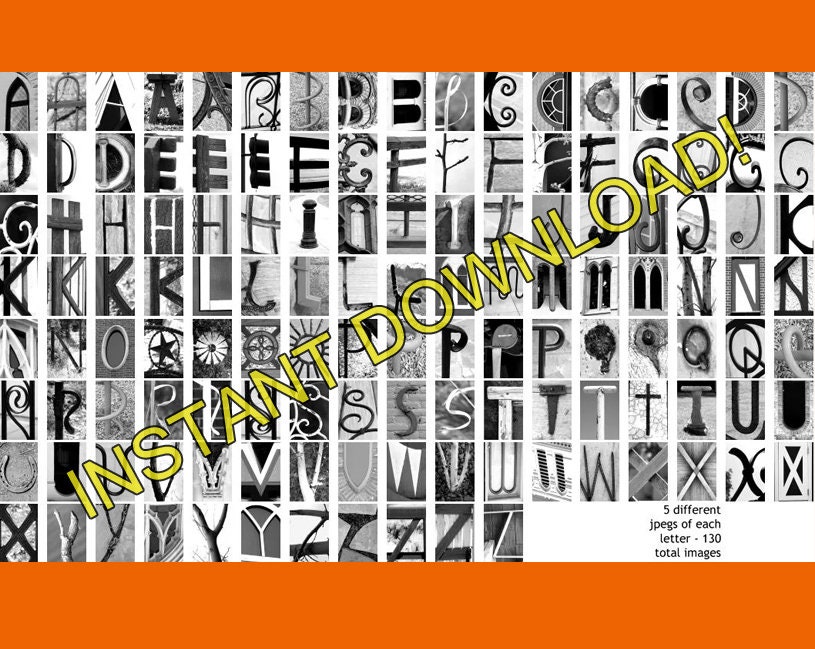 INSTANT DOWNLOAD Alphabet Photography Letter Art - 130 Individual