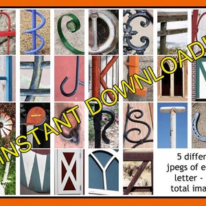 Letter Art DOWNLOAD - 130 Images Full Color - Create Personalized DIY Last Name Letter Art with 4x6 jpeg alphabet photos