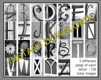 130 Individual Letter jpg Files - Letter ArtAlphabet photography INSTANT DOWNLOAD - DIY Christmas Anniversary Birthday Wedding Shower Gifts
