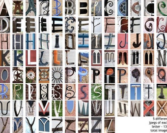 5 x 7 size Letter Art DOWNLOAD - 130 Images Full Color -Create Personalized DIY Last Name alphabet photography with 5x7 jpeg alphabet photos