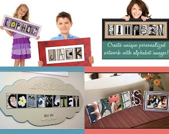 Alphabet Photography INSTANT DOWNLOAD - 130 Images Full Color - Create Personalized DIY Last Name Letter Art with 4x6 jpeg alphabet photos