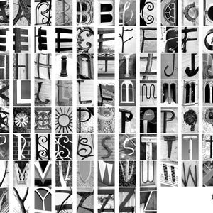 5 x 7 size Black and White Alphabet Photography DOWNLOAD - Create Personalized DIY Last Name Letter Art with 5x7 jpeg alphabet photos
