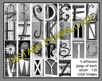 Letter Art INSTANT DOWNLOAD - DIY Anniversary Birthday Wedding Shower Gifts - Nature and Architectural Letter Personalized Christmas Gift