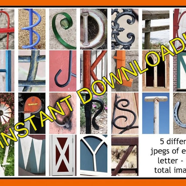 DIY Namensrahmen Alphabet Fotografie SOFORTIGER DOWNLOAD 130 einzelne Buchstaben Bilder von Buchstaben Fotos, um Alphabet Kunst zu erstellen