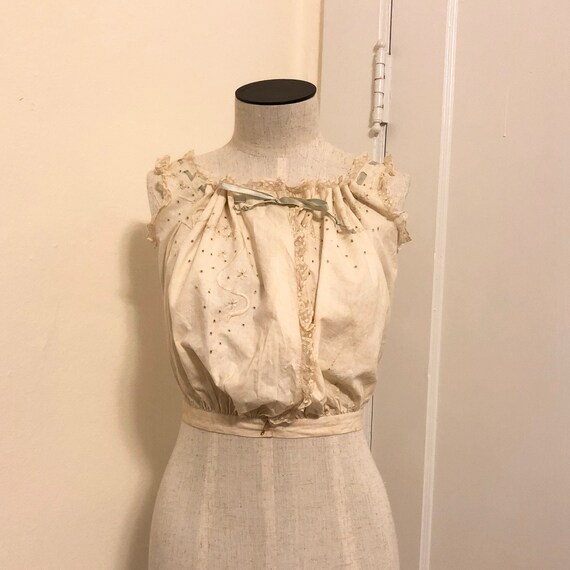 Vintage 1800s Victorian Edwardian Corset Cover Cam