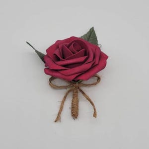 Wine red and twine Boutonnieres And Corsages, 27 Colors Available, Corsages Available In Pin On And Wrist,Matching Bouquets Available