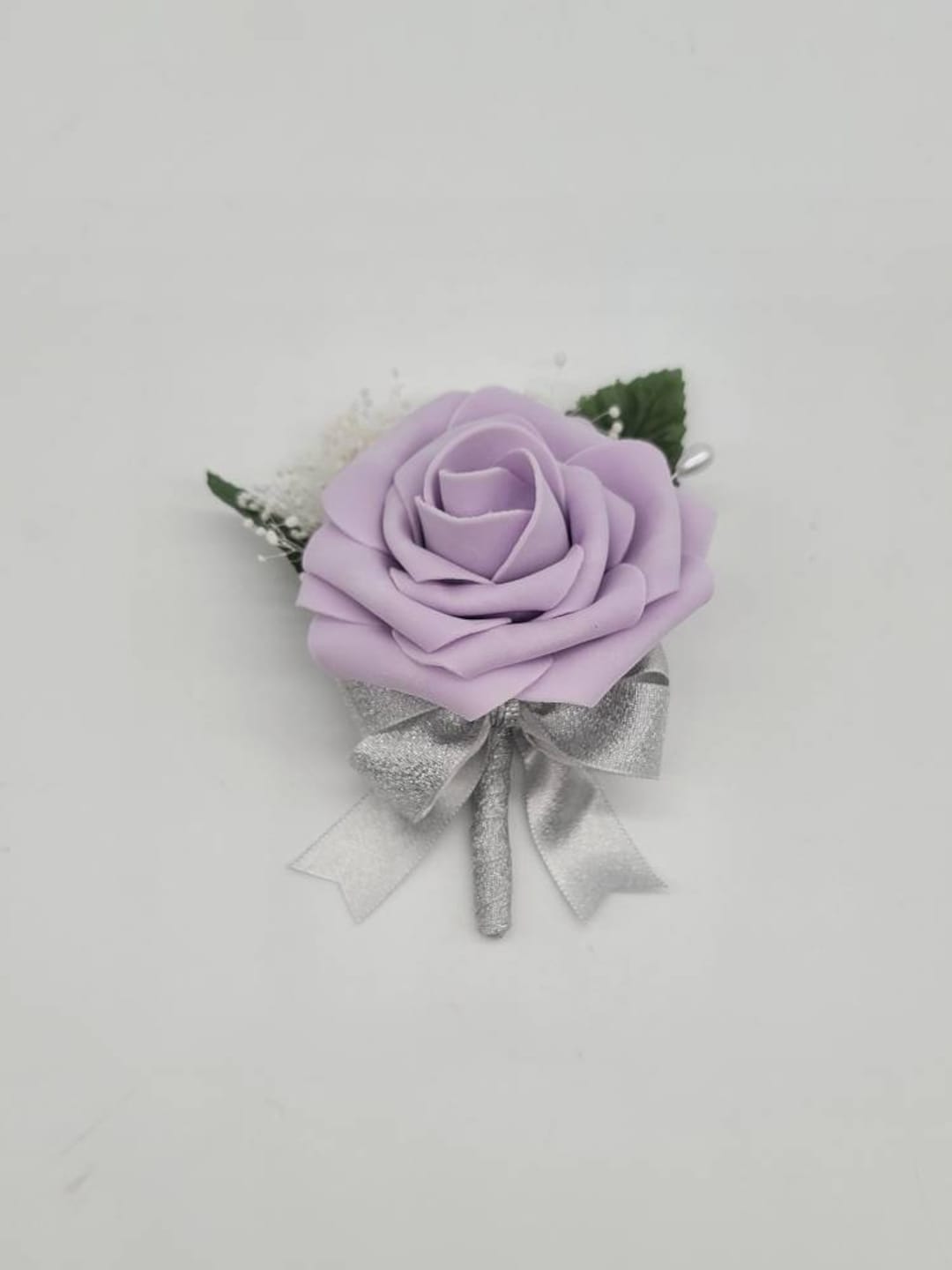 Lilac and Silver Corsages and Boutonnieres,available in 27 Colors