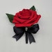 Gothic Skull Red And Black Boutonniere,Goth Corsage,27 Colors Available, Matching Bouquets Available 