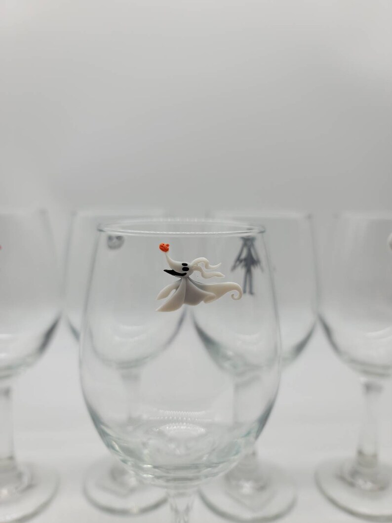 Halloween wine glass charms wine glass markers stemless wine glass charms Nightmare Before Christmas magnetic wine glass charms