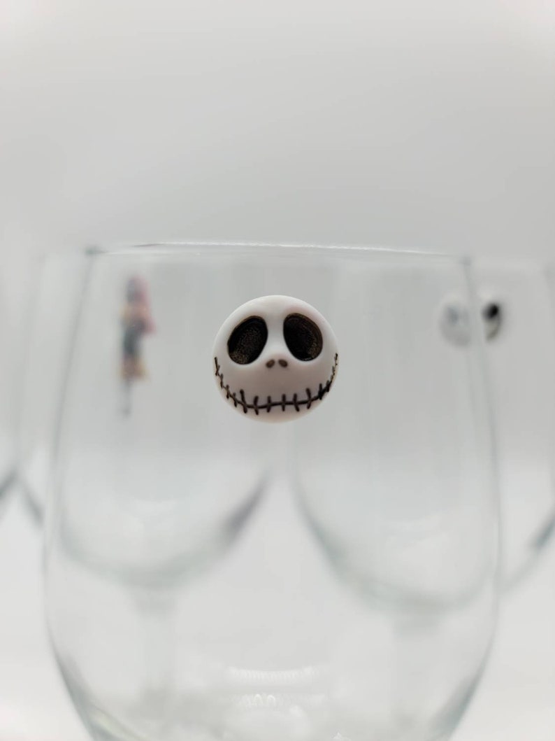 Halloween wine glass charms wine glass markers stemless wine glass charms Nightmare Before Christmas magnetic wine glass charms