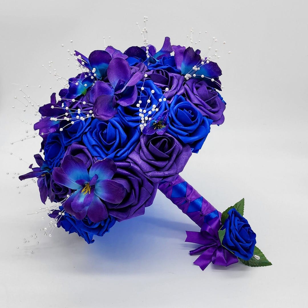 Wedding Theme Royal Blue And Purple Wedding Dress Real Blue And Purple  Wedding Flowers Colorful Wedding, image size:1080x1080