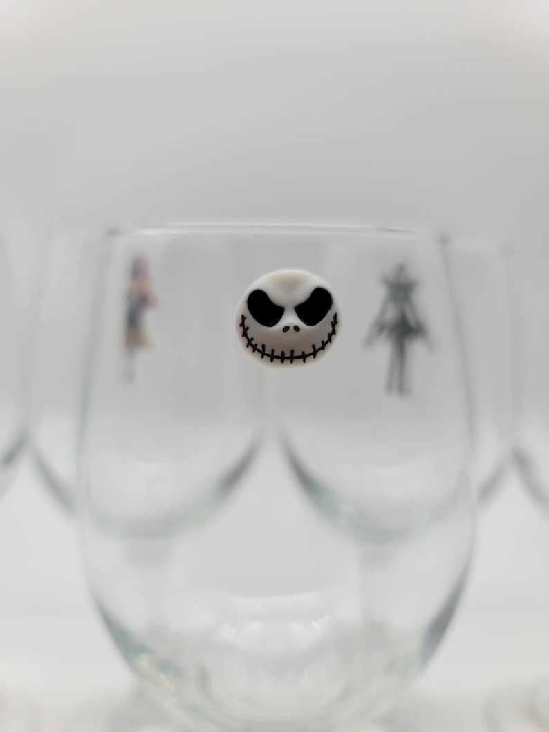 Halloween wine glass charms wine glass markers stemless wine glass charms Nightmare Before Christmas magnetic wine glass charms