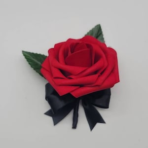 Red And Black Boutonnieres And Corsages,27 Colors Available, Corsages Available In Pin On And Wrist,Matching Bouquets Available