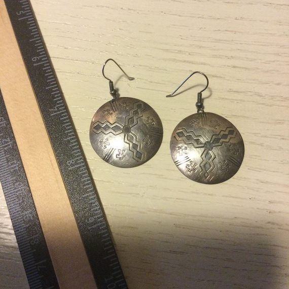 Sterling southwest large disc earrings - image 1