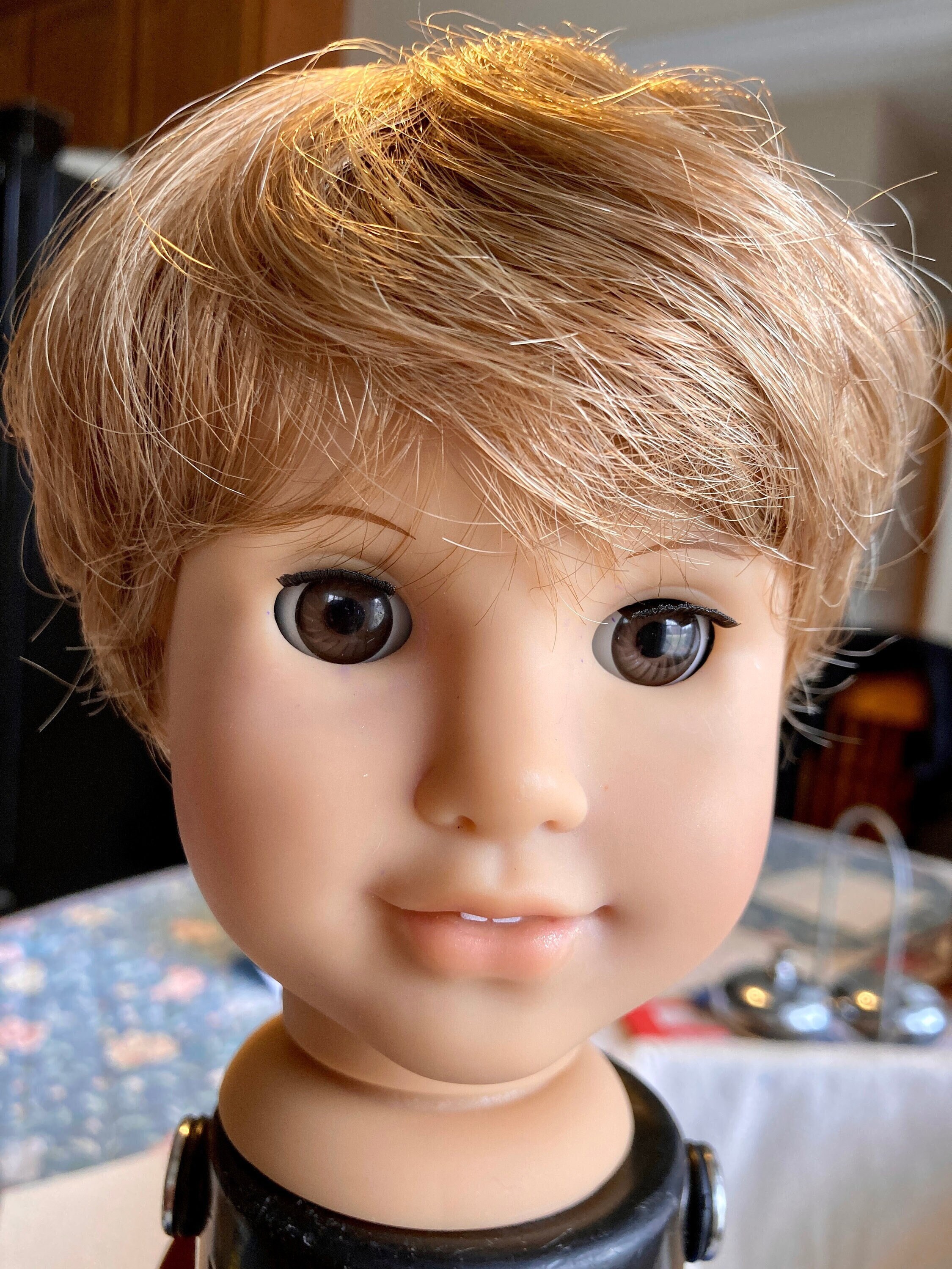 Big Auburn 100 Mohair Wig 1516”Global Dolls Vintage 16” Antique Doll