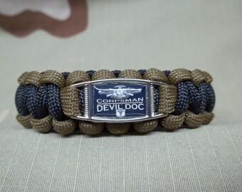 Devil Doc-Paracord Keychain//Key Fob US NAVY CorpsMan