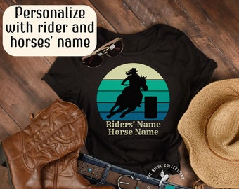 Personalized Barrel Racing Shirt, Cowgirl Horse Heartbeat Tee - Etsy