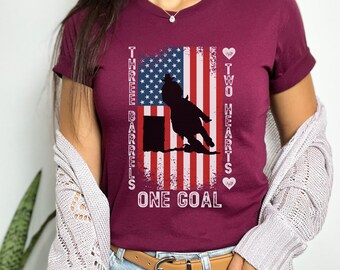 Youth Ladies Barrel Racing Horse T-Shirt Gift For Barrel Race, Barrel Racer Gift, Turn And Burn Tshirt, Equestrian Shirt, Rodeo Riding