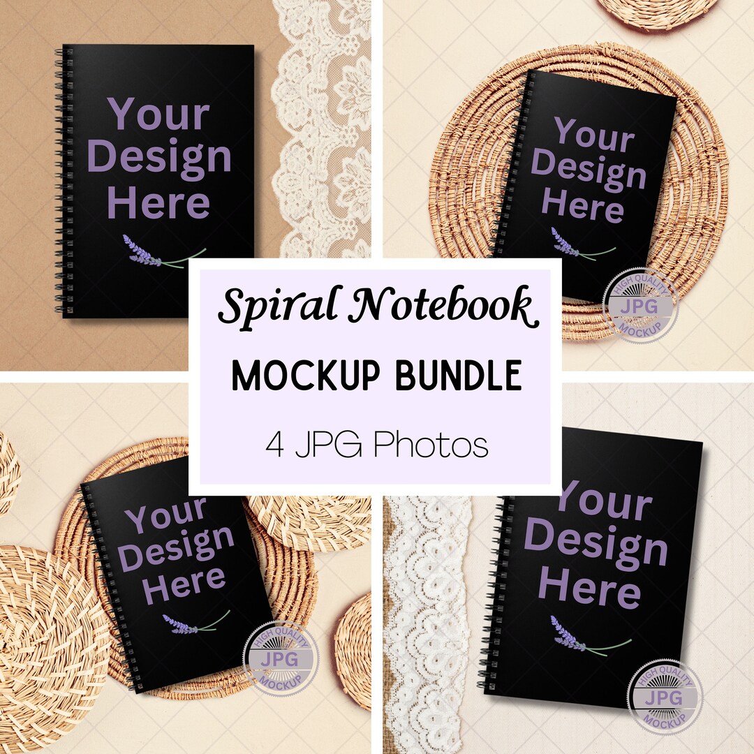 Spiral Notebook Mock Up, Notebook Mockup, Diary Mockup, Journal Notepad ...
