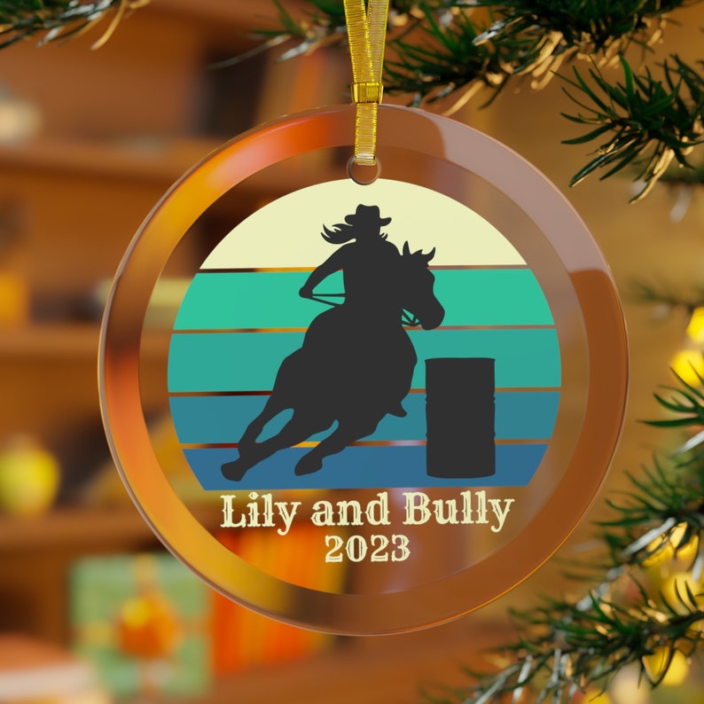 Personalized Barrel Racing Ornament, Gift for Barrel Race, Horse and ...