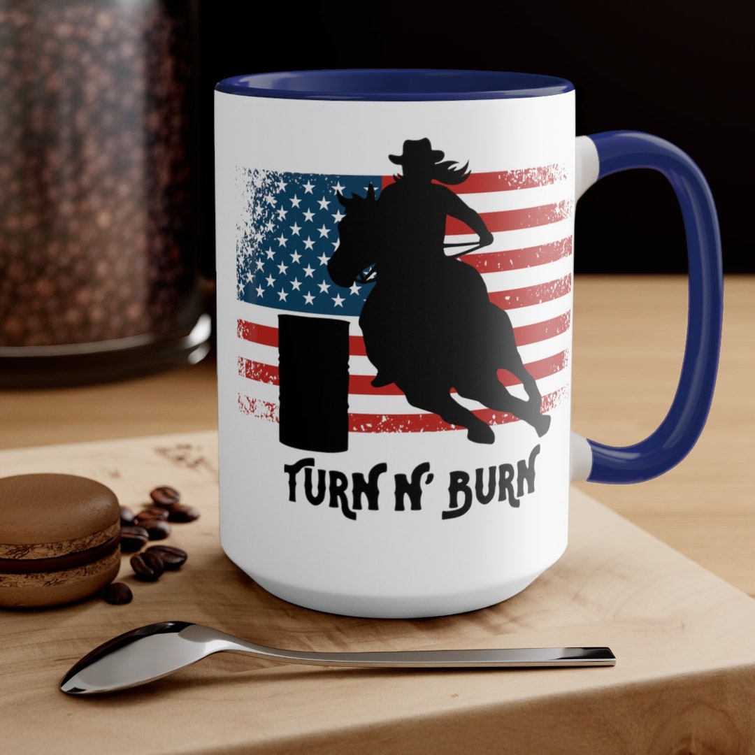 Barrel Racing Horse Two-tone Coffee Mugs, 15oz Mug Gift, Barrel Racer ...