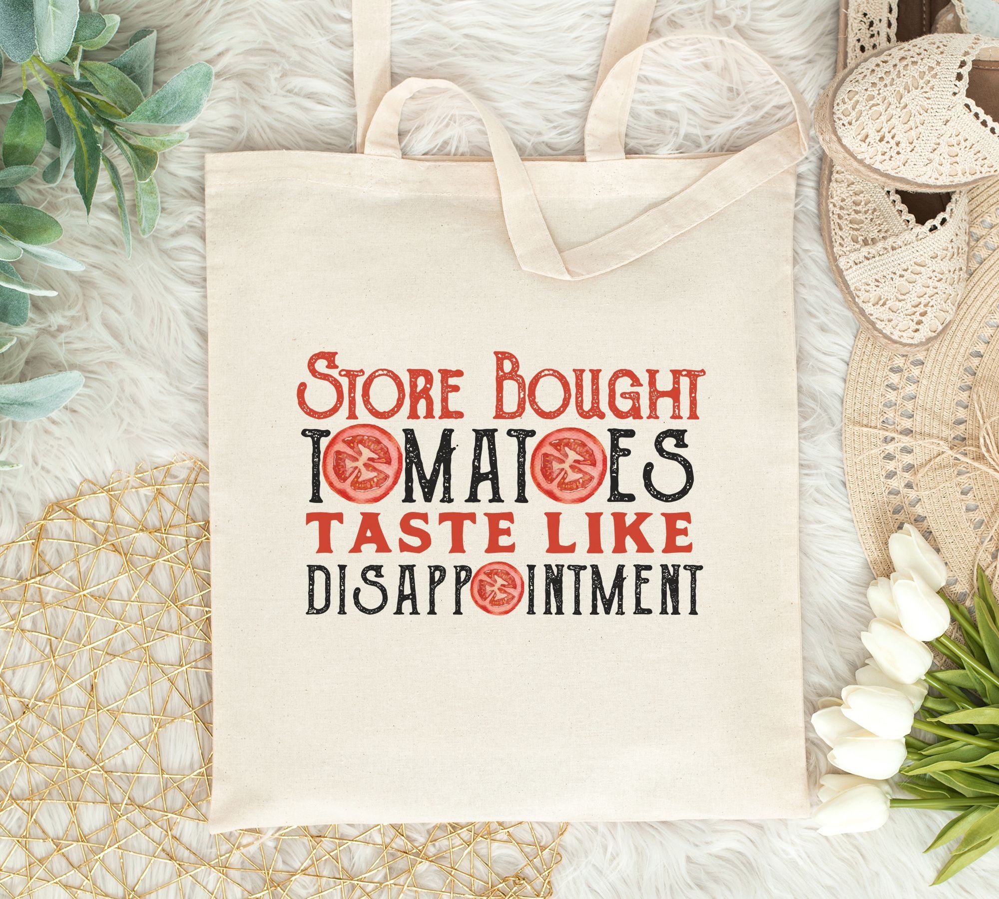 Tomato Tote Bag, Gift for Gardener,farmers Market Canvas Grocery