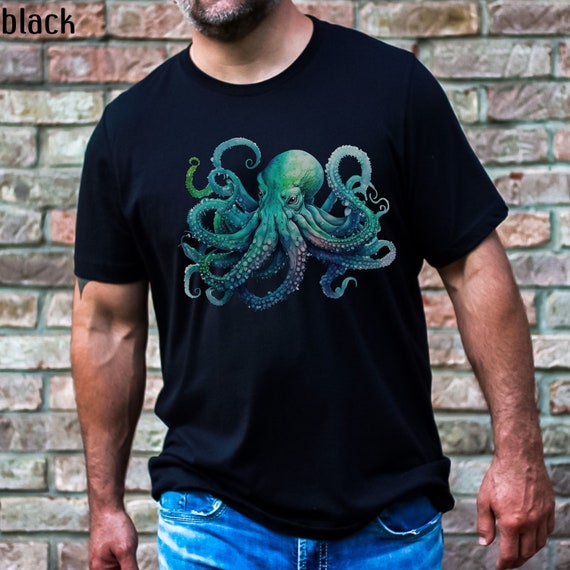 Marine Life Shirt, Ocean Life T-shirt, Marine Biologist, Kraken Tshirt, Octopus T Shirt, Dad Tee, Mom Tee, Octopus Gift, Nautical Shirt