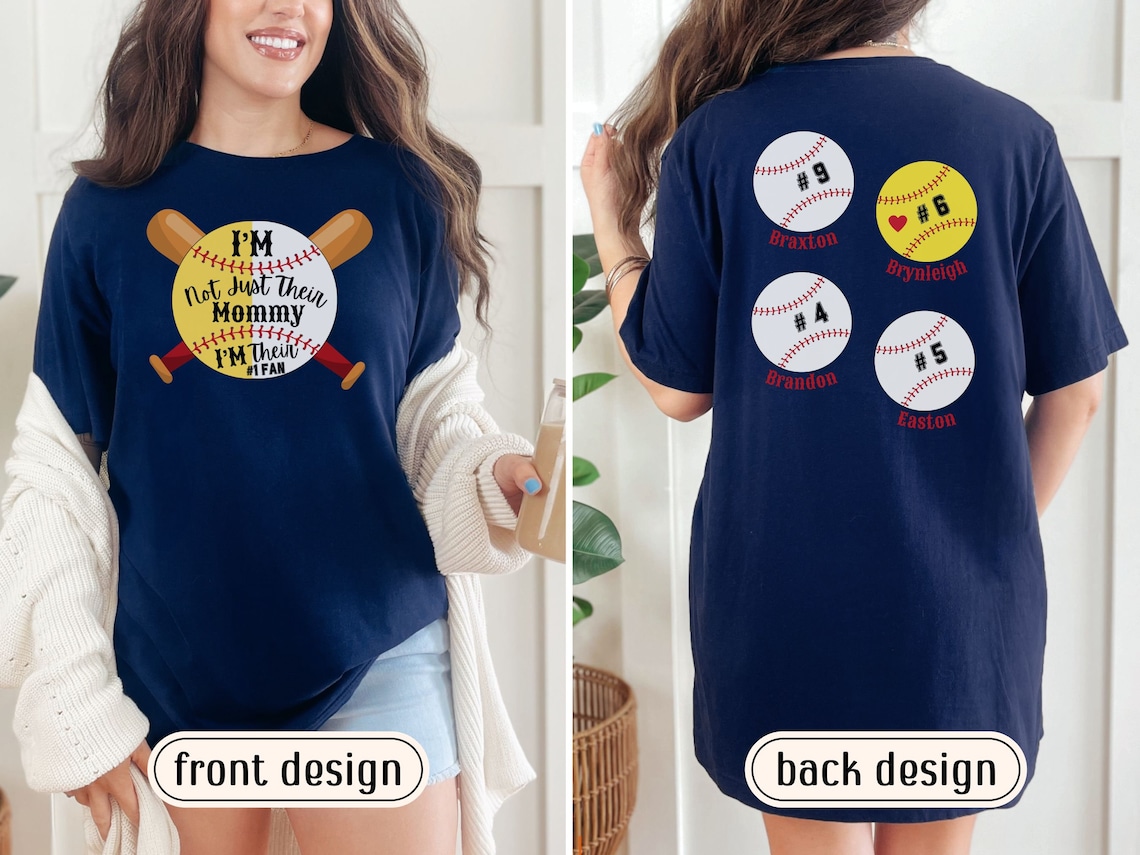 Personalized Baseball Softball T-Shirt For Moms Grandmas Dads Grandpas Model T8si258