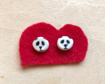 Panda bear earrings