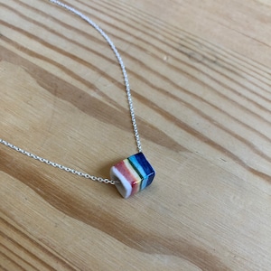Rainbow necklace, cube