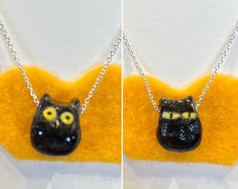 Black cat necklace