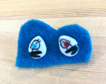 Bird earrings, lovebirds