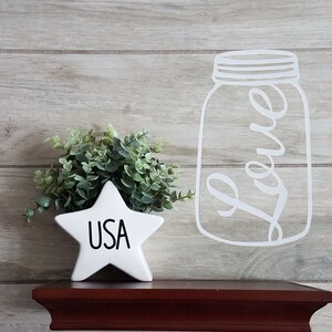 Metal Art Sign Mason Jar Love Script Farmhouse 11th Anniversary Steel Gift