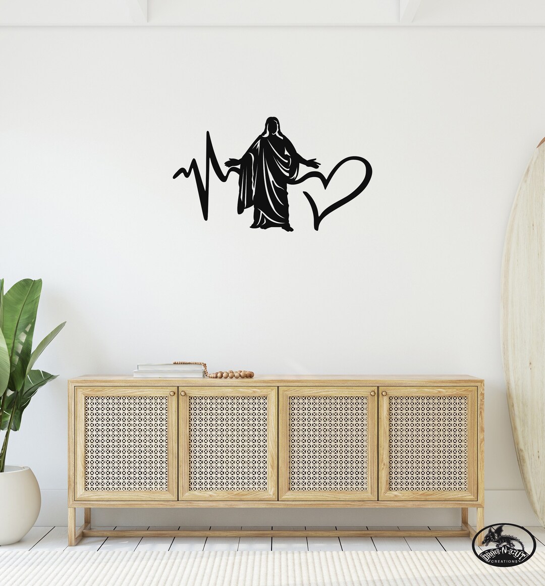 Metal Wall Art Faith Hope Love Jesus Christ Sign, Heart Heartbeat ...