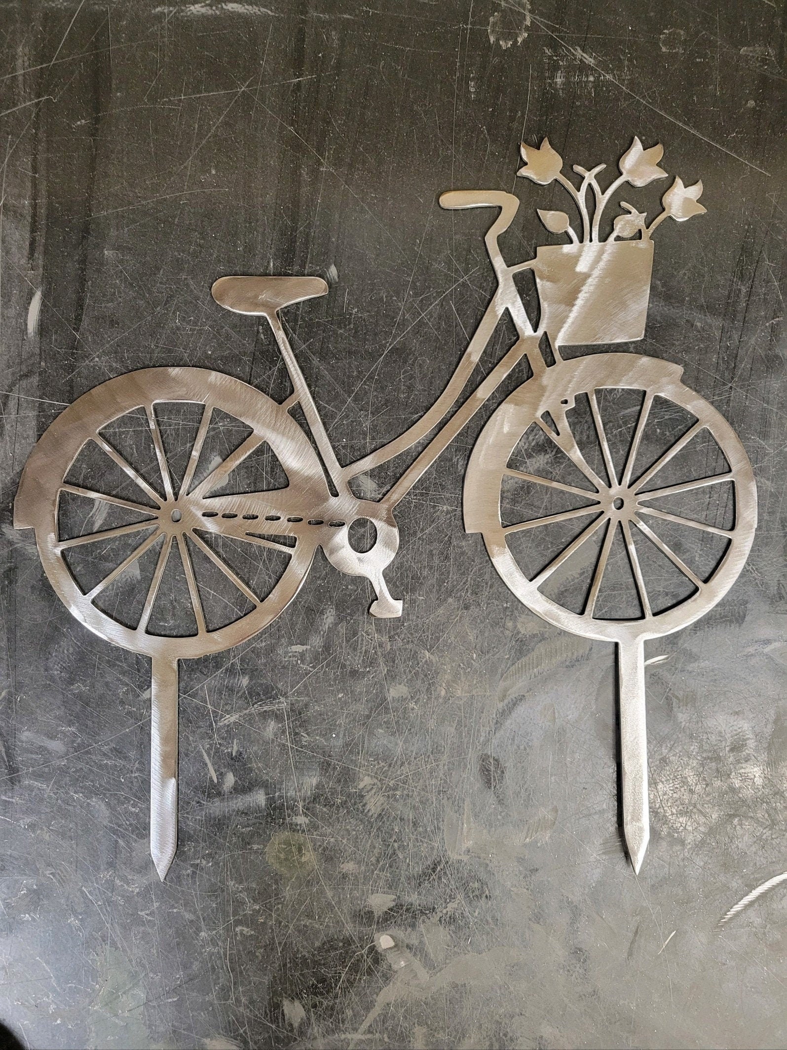 Metal bicycle yard art sale