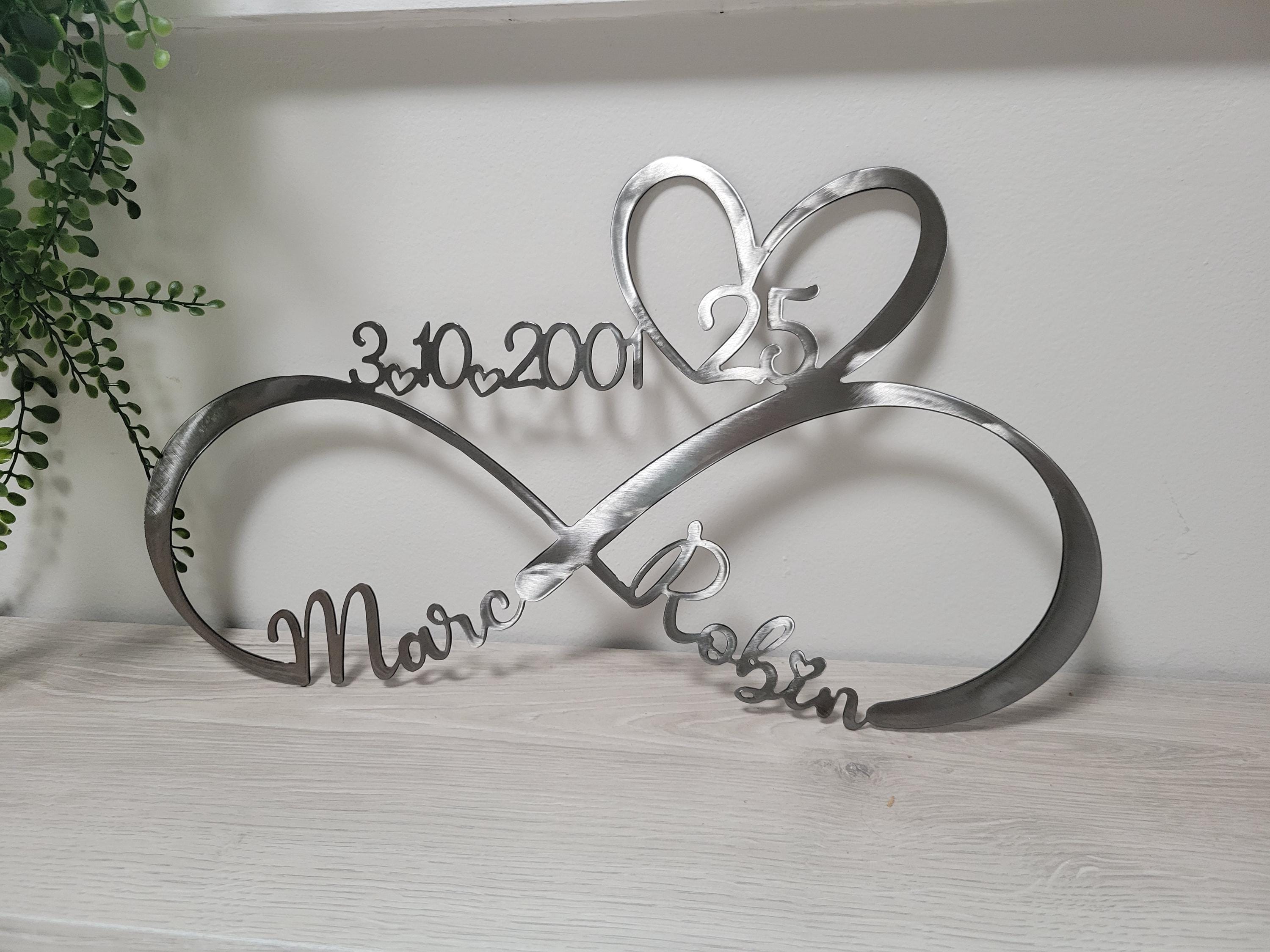 Handcrafted 25th Infinity Heart Wall Art
