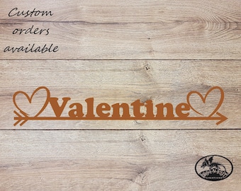 Metal Wall Art Valentine's Day Gift, 2 Hearts, Cupid Arrow Decoration Be Mine Valentine Love