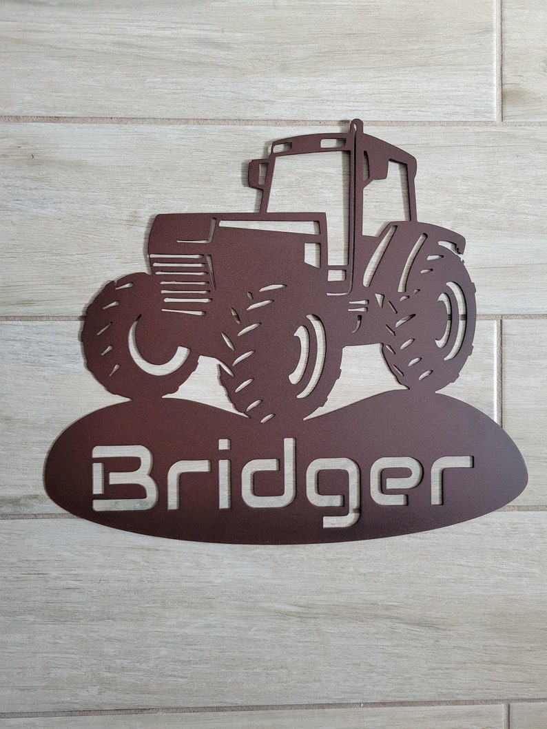 Personalized Tractor Metal Wall Art Sign With Custom Last Name Etsy