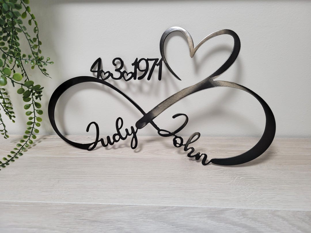 10th Infinity Personalized Dark Nickel Pewter Metal Infinity Love Symbol, 10th 28th ...